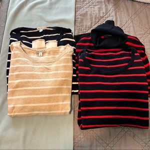 J. Crew Striped Cashmere Sweater Bundle